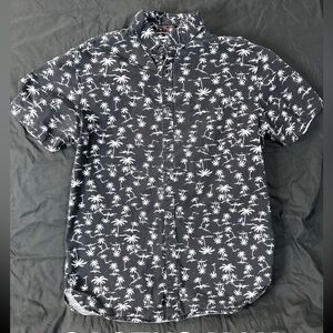 Cactus Man Black and White Palm Tree Print Men's Shirt